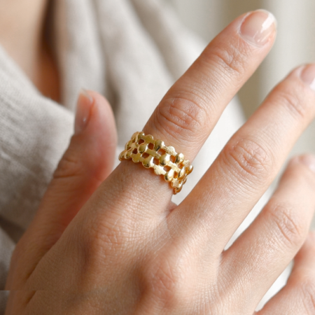 Golden Net Stainless Steel Ring Adjustable - CRGH