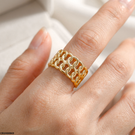 Double Chain Link Stainless Steel Ring Adjustable - CRGH