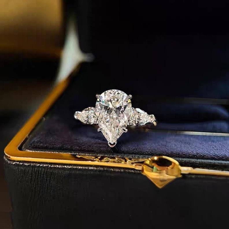 Tear ZIRCON Stone Ring Adjustable - TRSH