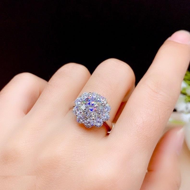 Flower ZIRCON Stone Ring Adjustable -TRSH